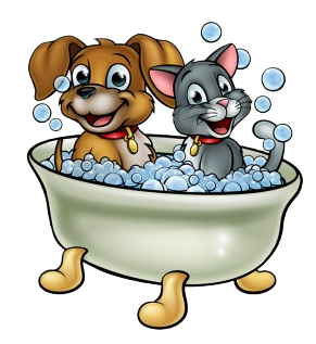 PetVille Spa - Dog and cat in bathtub logo